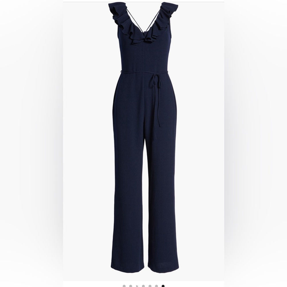 Navy Blue Ruffle Jumpsuit